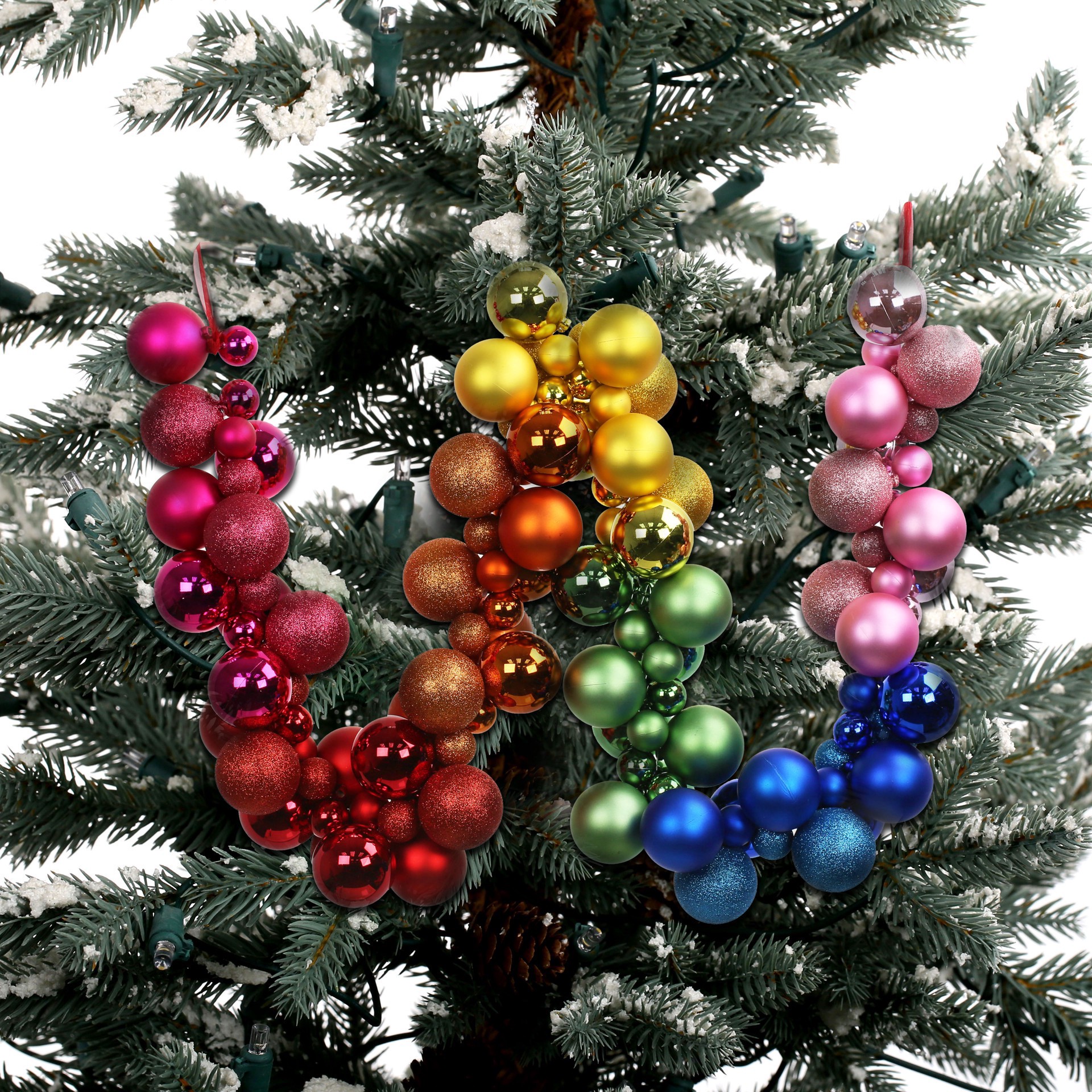 slide 2 of 2, 6ft. Multicolor Rainbow Shatterproof Ball Garland By Ashland, 6 ft