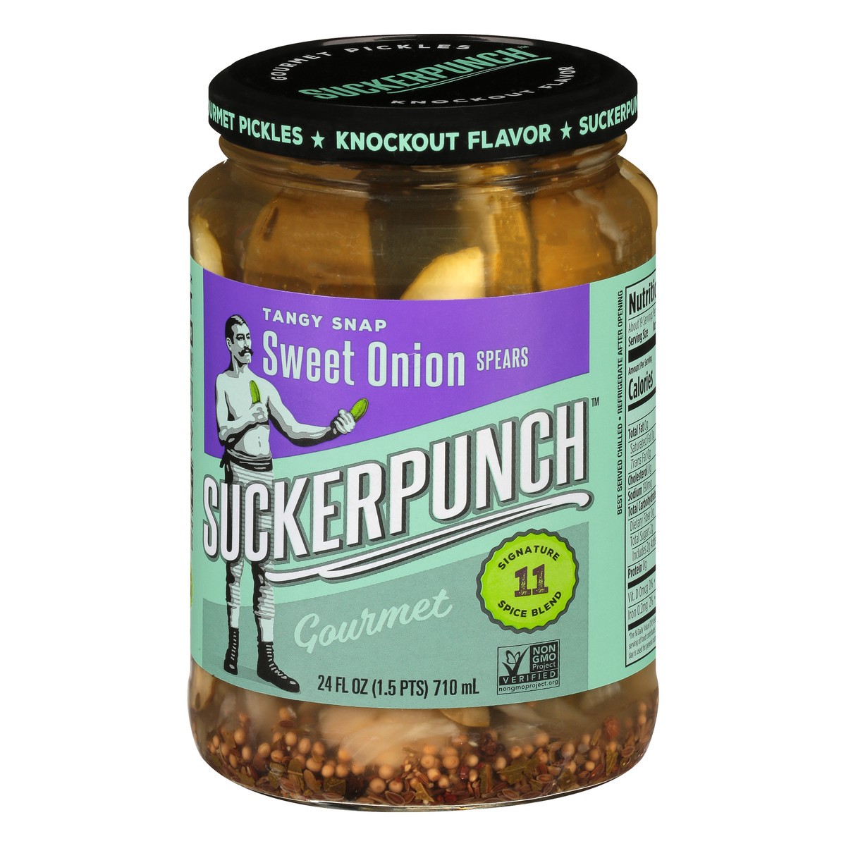 slide 9 of 13, SuckerPunch Gourmet Suckerpunch Sweet Onion Sweet Onion Pickle Spears, 24 oz