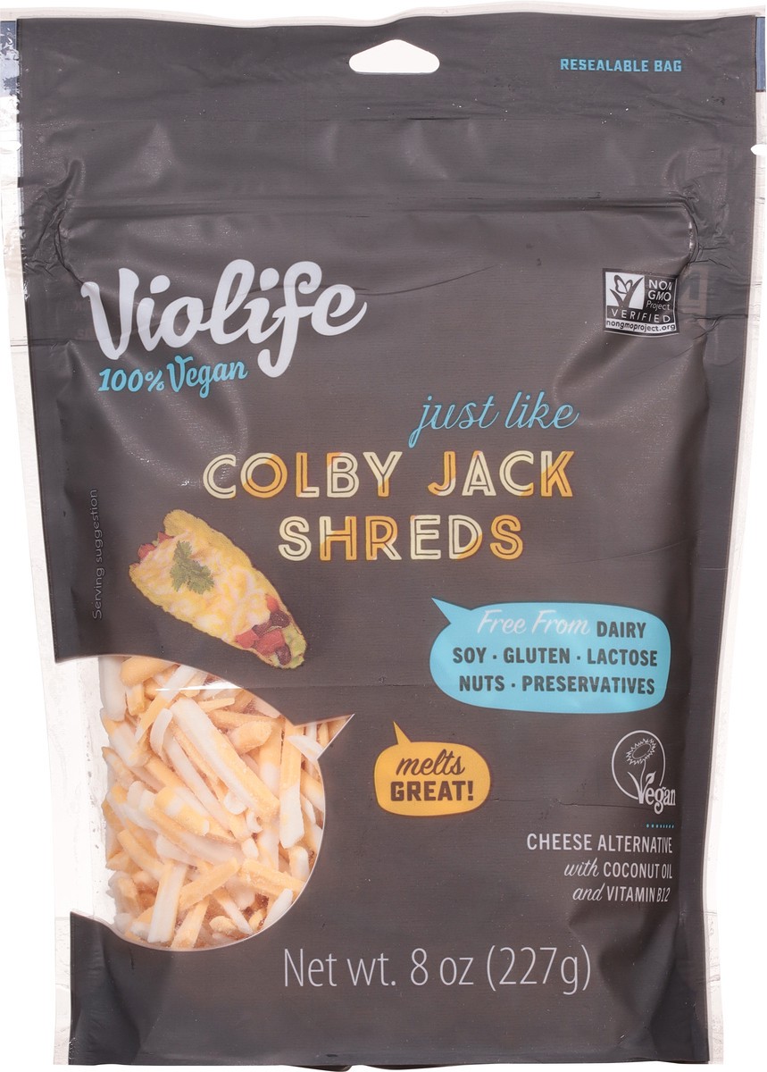 slide 9 of 11, Violife Just Like Colby Jack Shreds, Dairy-Free & Vegan, 8 oz Pack, 8 oz