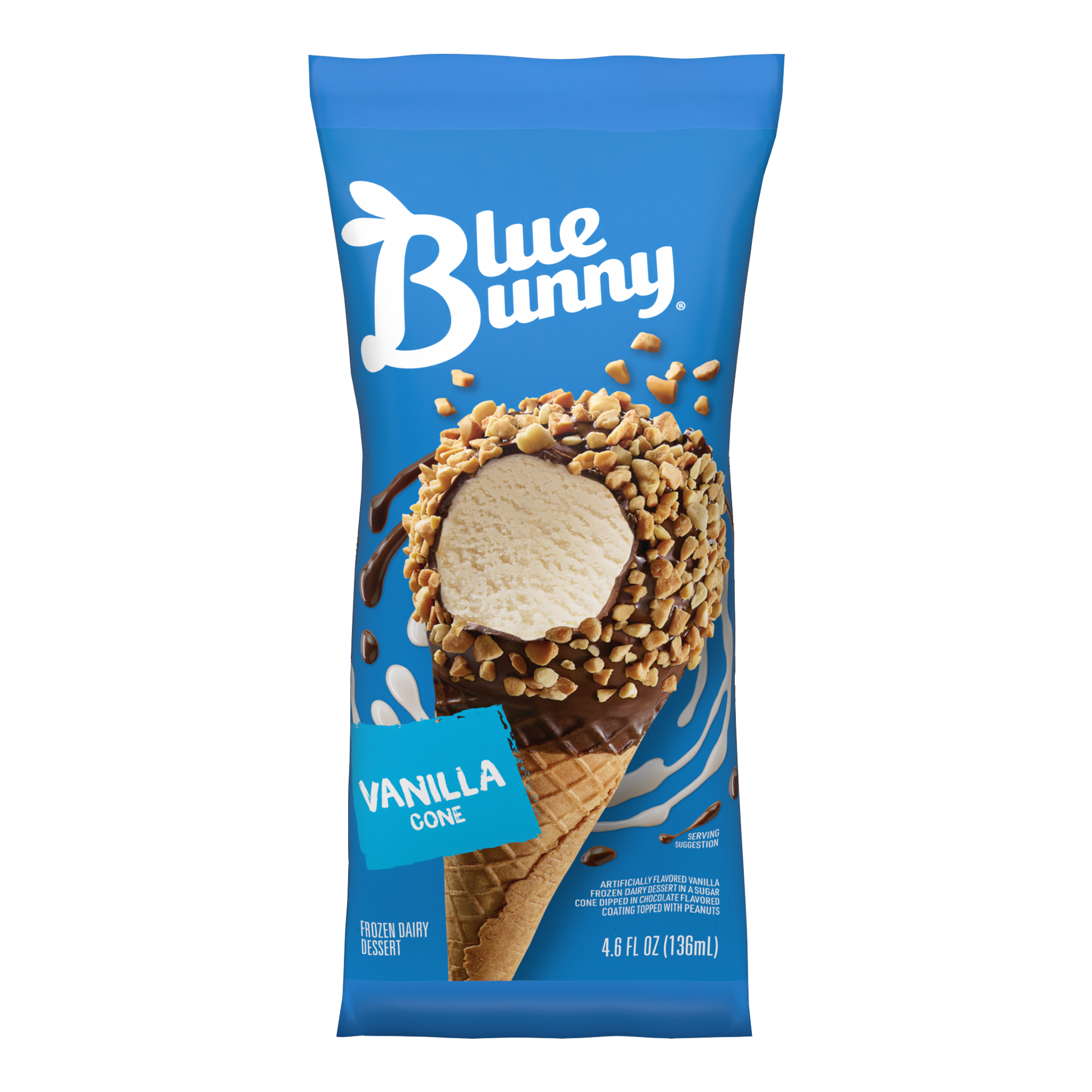 slide 1 of 2, Blue Bunny Vanilla Cone, 4.60 fl oz