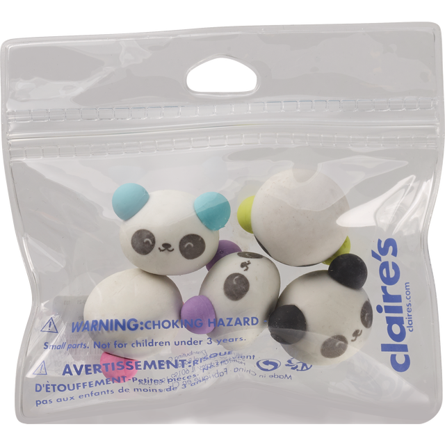slide 1 of 1, CLAIRES Con F 5Pc Eraser Pnda, 1 ct