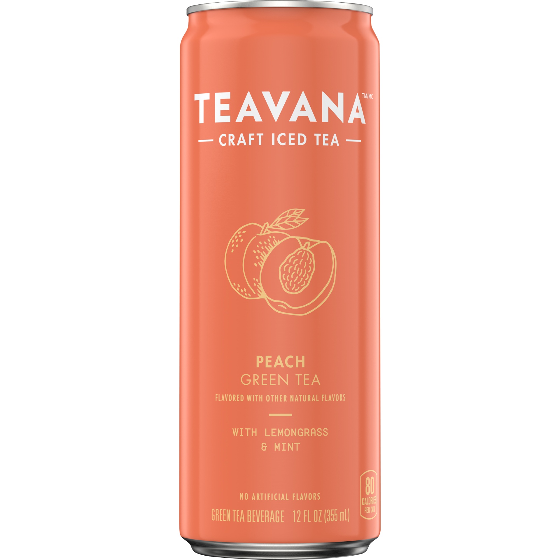 slide 1 of 1, Teavana™ Craft Iced Tea Peach Green Tea 12 fl. oz. Can, 12 fl oz