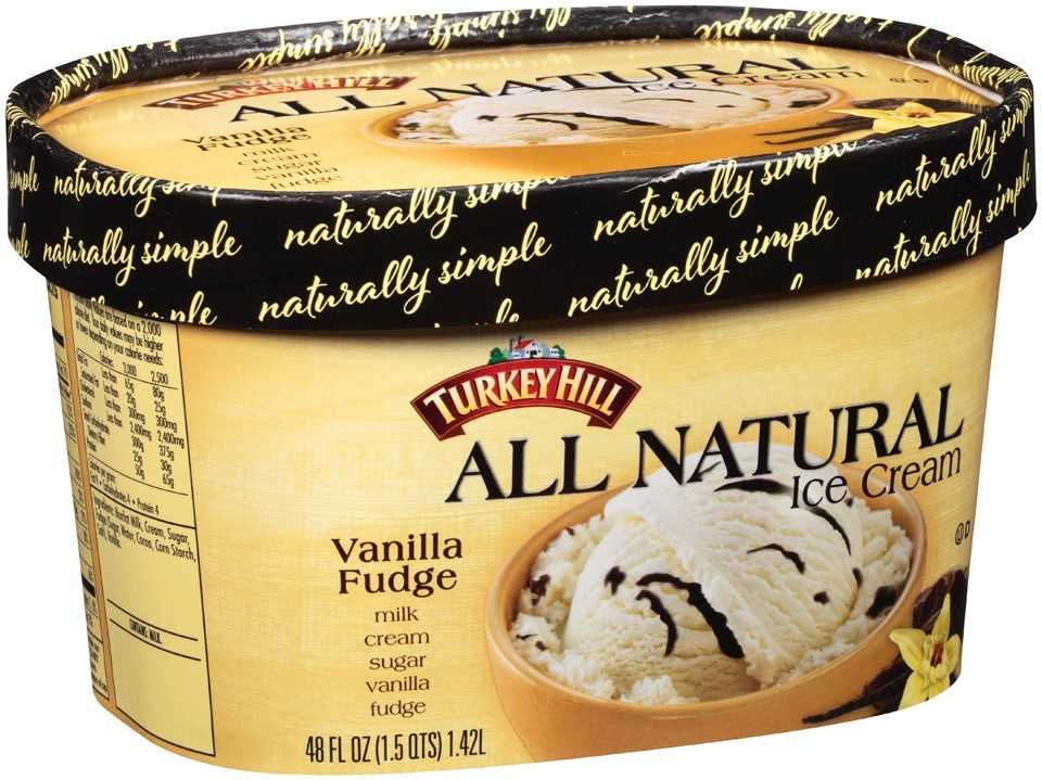 slide 1 of 1, Turkey Hill All Natural Vanilla Fudge Ice Cream, 48 fl oz