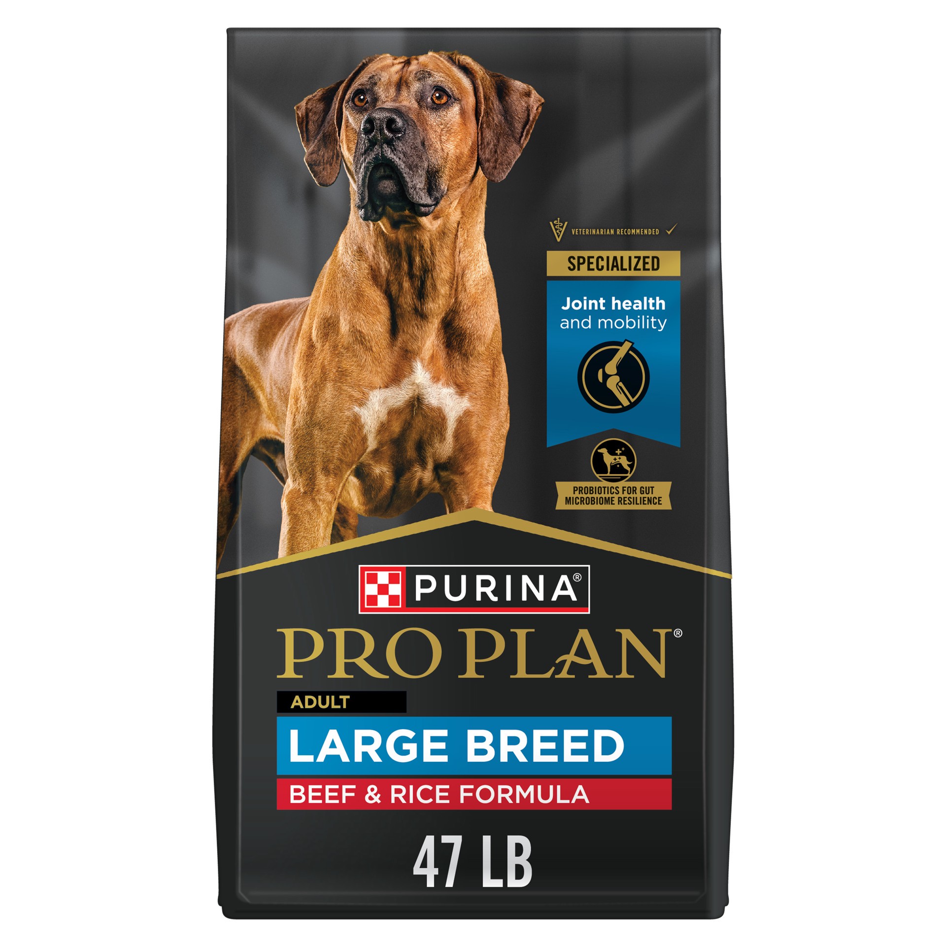 slide 1 of 9, Purina Pro Plan Specialized Beef and Rice Formula Large Breed Dry High Protein Food With Probiotics for Dogs, 47 lbs., 1 ct