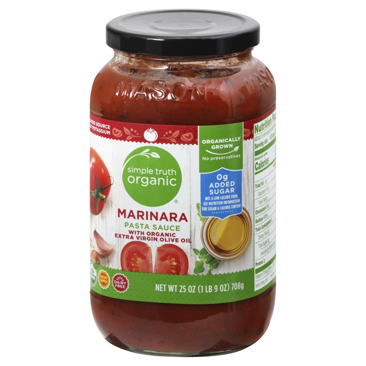 slide 7 of 9, Simple Truth Organic Marinara Pasta Sauce 25 oz, 25 oz