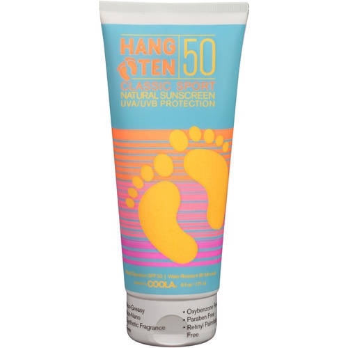 slide 1 of 1, Hang Ten Classic Sport UVA/UVB Protection Natural Sunscreen, SPF 50, 6 oz