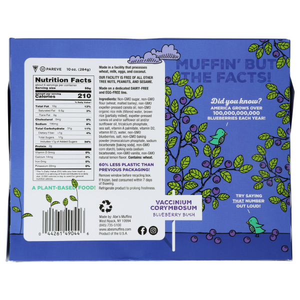 slide 4 of 4, Abe's Vegan Mini Muffins - Wild Blueberry, 10 oz