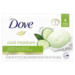 Dove Skin Care Beauty Bar Cucumber and Green Tea, 3.75 oz, 4 Bars 