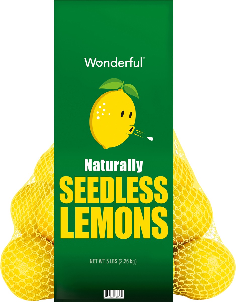 slide 2 of 3, Wonderful Seedless Lemons 5 lb Net, 5 lb