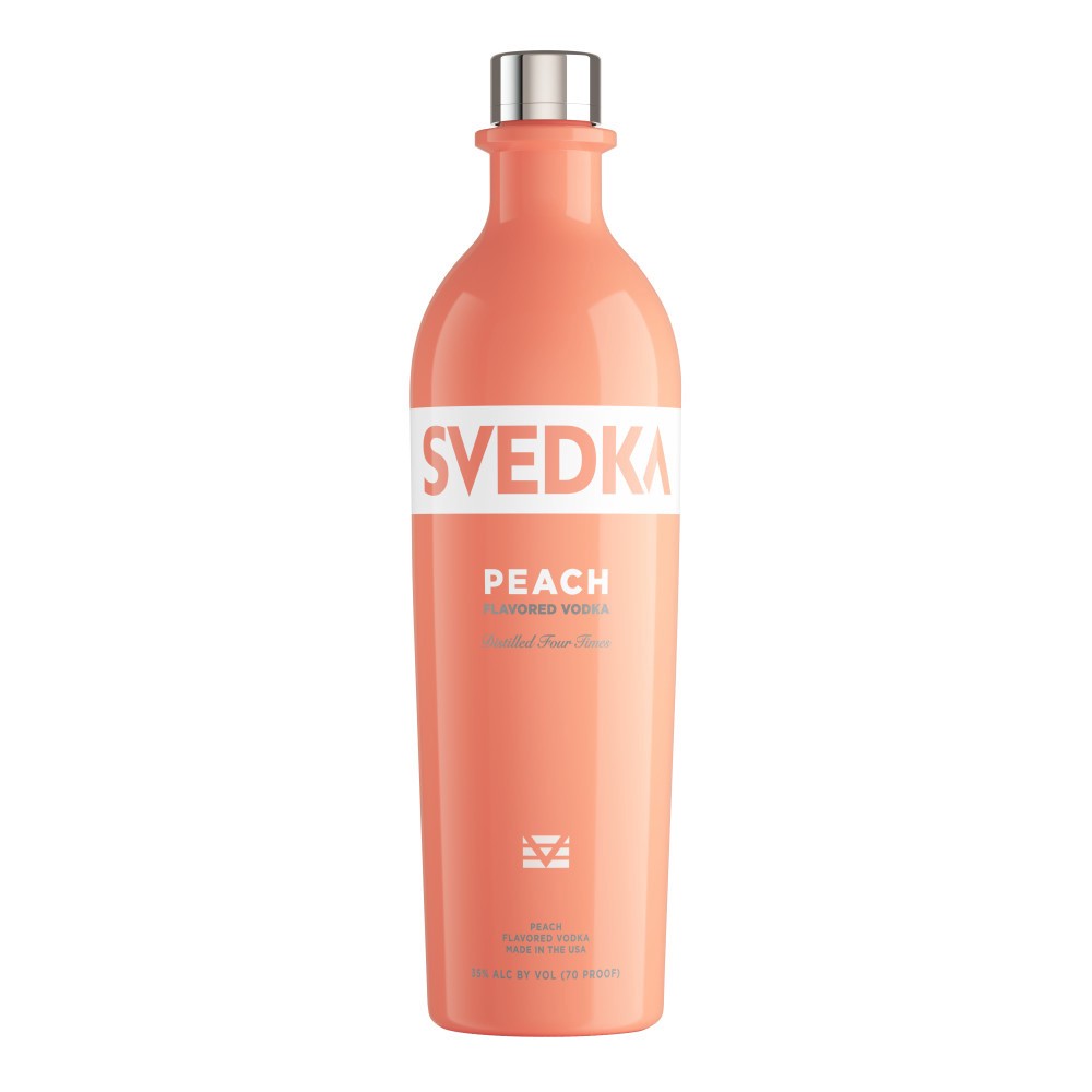 slide 1 of 7, SVEDKA Peach Flavored Vodka, 750 mL Bottle, 70 Proof, 25.36 fl oz