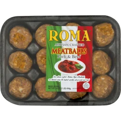 Roma Artisan Crafted Pork & Beef Meatballs - 12 ct Fresh