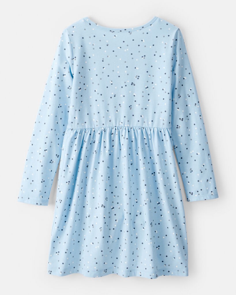 slide 3 of 3, Carter's Carters Girls Confetti Print Long-Sleeve Dress - Blue Blue 5, 1 ct