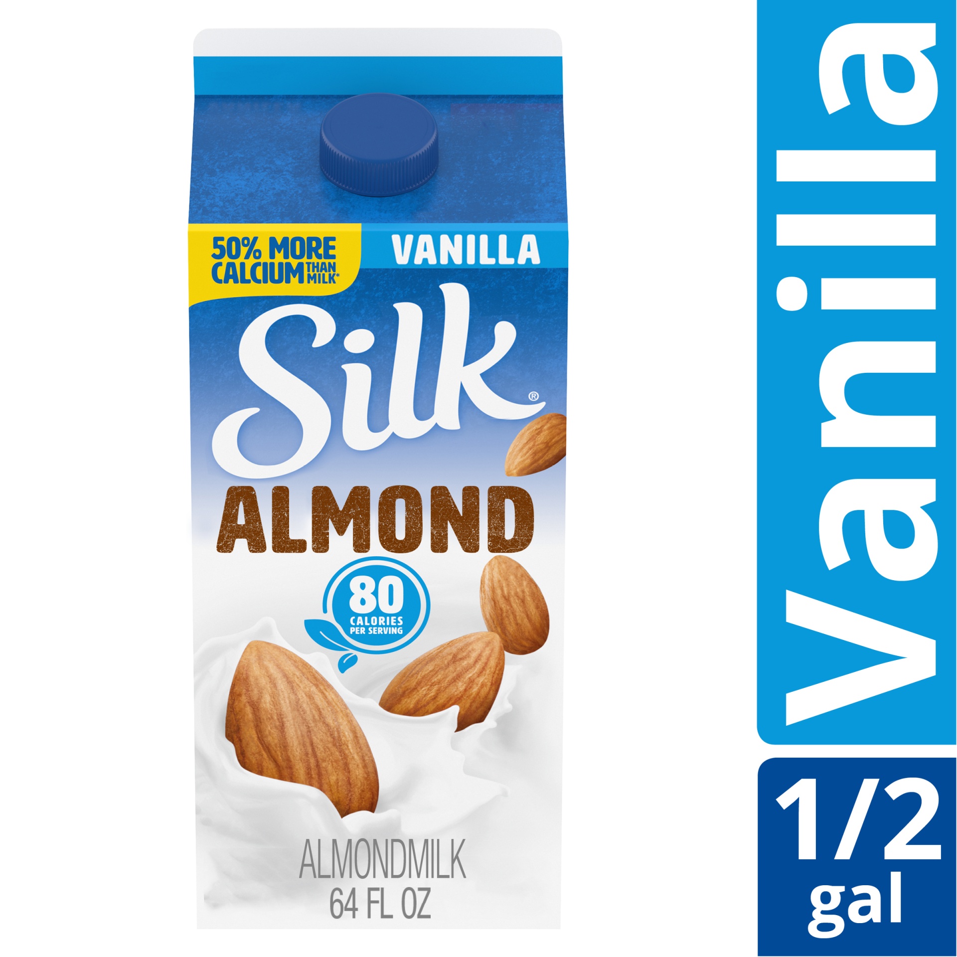 Silk Vanilla Almond Milk, Half Gallon 64 fl oz Shipt