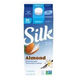 Silk Almond Milk, Vanilla, Dairy Free, Gluten Free, 64 FL OZ Half Gallon