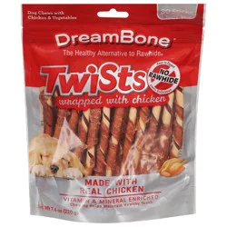 DreamBone Twists Wrapped with Chicken Dog Chews with Chicken & Vegetables 30 Sticks