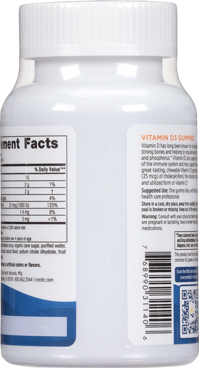 slide 8 of 9, Nordic Naturals 1000 Iu Vitamin D3 Gummies Dietary Supplement, 60 ct