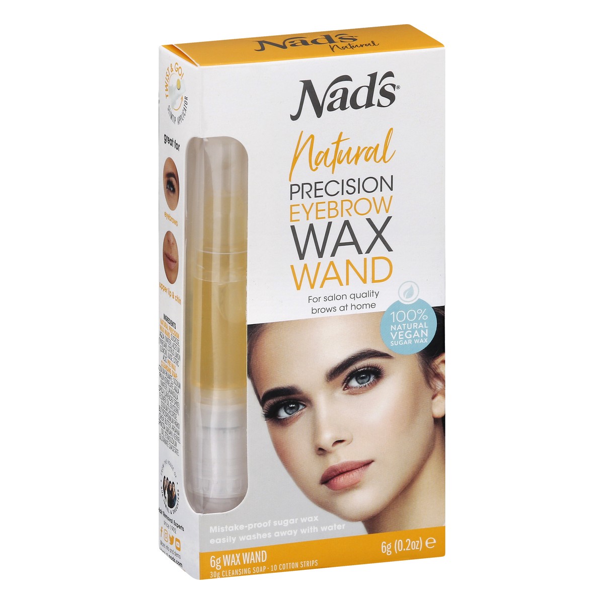 slide 2 of 12, Nad's Natural Precision Eyebrow Wax Wand 6 g, 0.2 oz