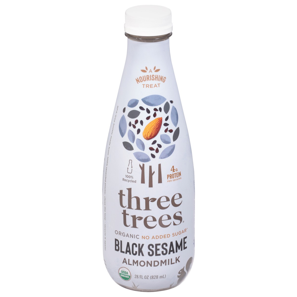 slide 1 of 12, Three Trees Organic Black Sesame Almond Milk 28 fl oz, 28 fl oz