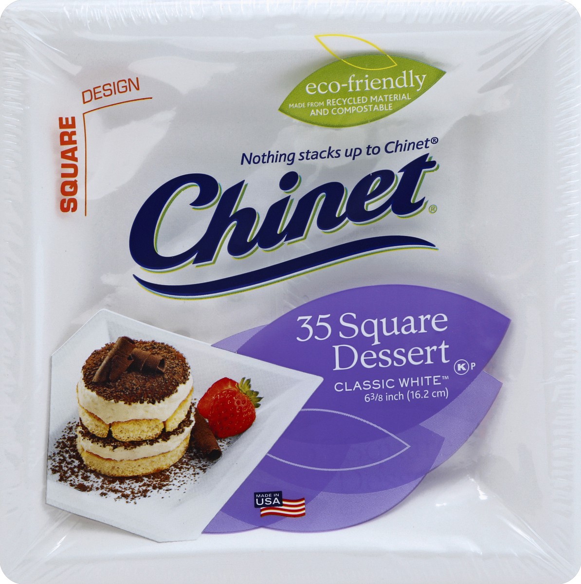 slide 4 of 4, Classic White Square Dessert Plates, 35 ct