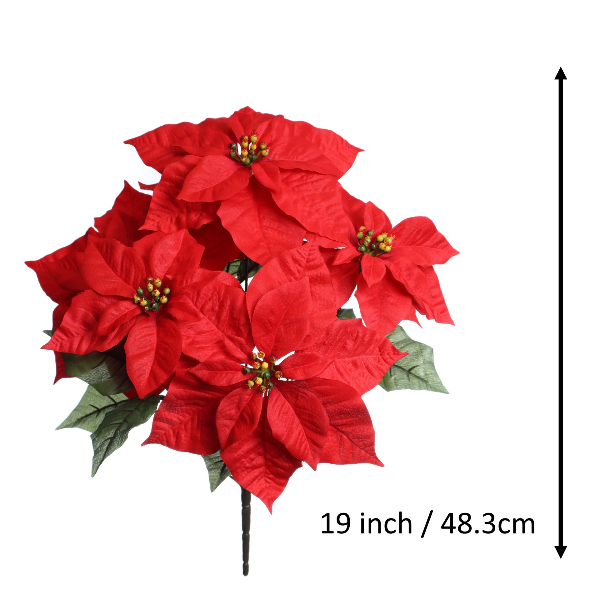 slide 3 of 3, 18.5" Water Resistant Poinsettia Bush By Ashland, 18.5 in