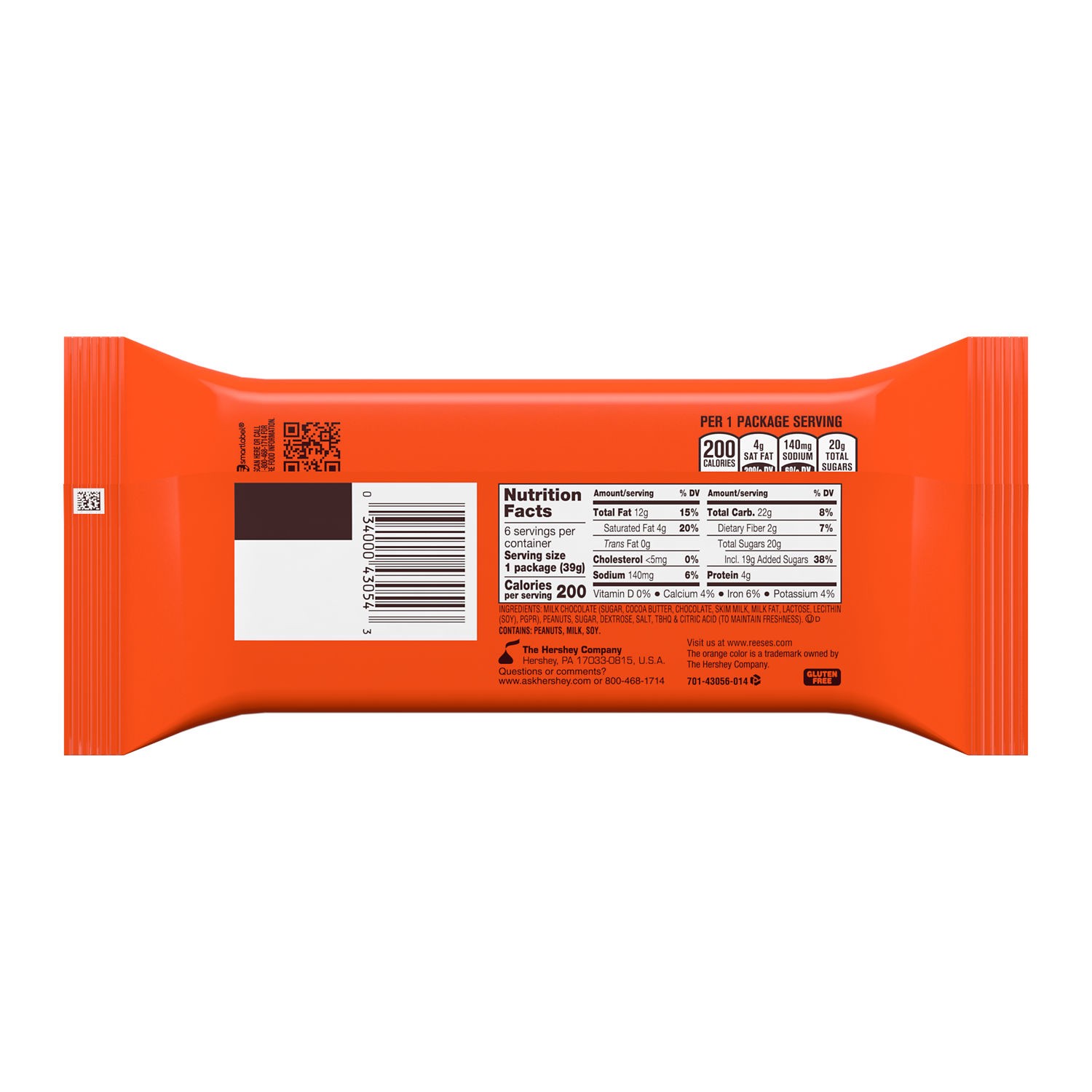 slide 5 of 8, Reese's Big Cup Milk Chocolate Peanut Butter Cups, Candy Packs, 1.4 oz (6 Count), 1.4 oz