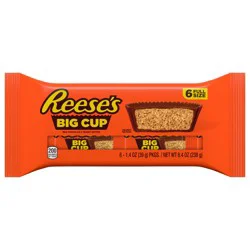 REESE'S Big Cup Milk Chocolate Peanut Butter Cups, Candy Packs, 1.4 oz (6 Count)