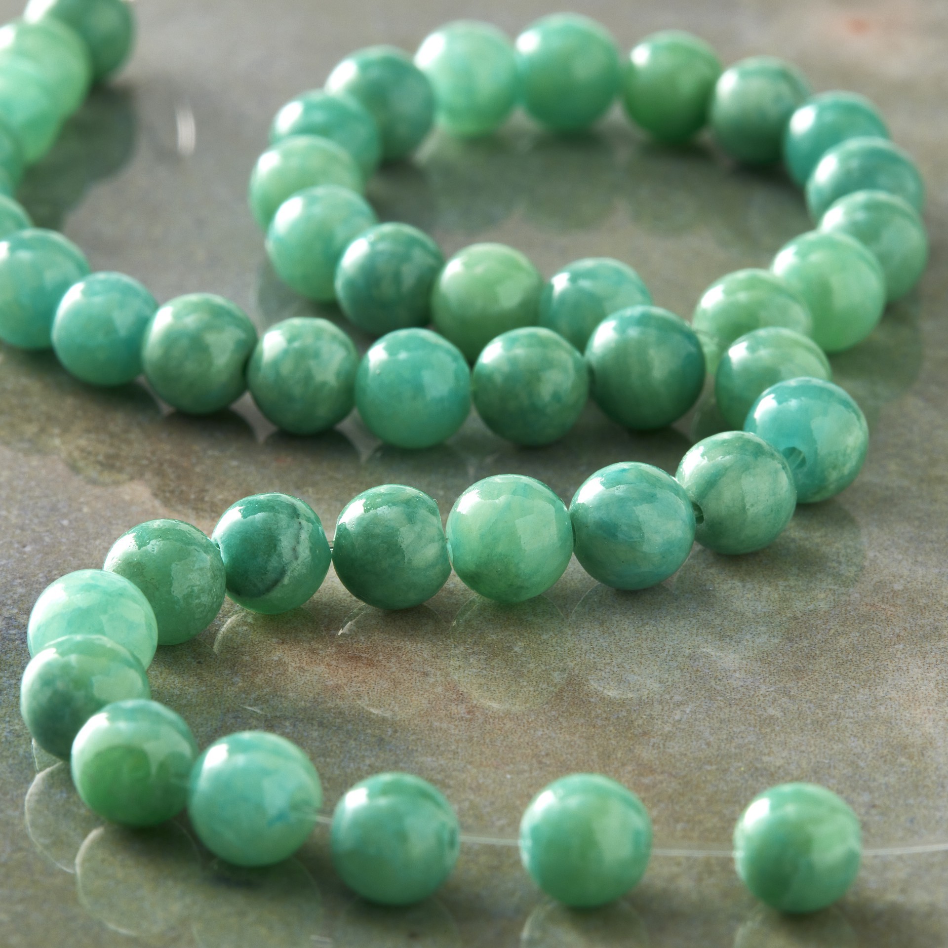slide 3 of 3, Aqua Quartzite Round Beads, 6mm By Bead Landing, 6 mm