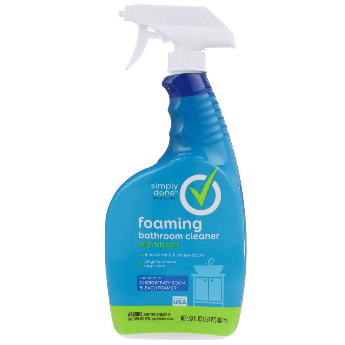 slide 6 of 9, Simply Done Foaming Bathroom Cleaner With Bleach, 30 fl oz