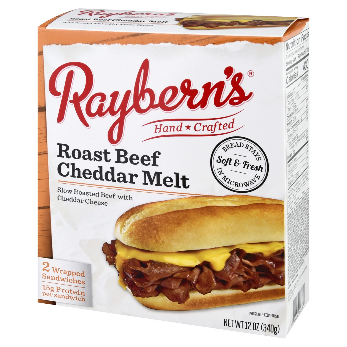 slide 5 of 9, Raybern's Rayberns Roast Beef Cheddar Melt Sandwich - 12 Oz, 12 oz