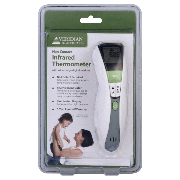 slide 1 of 1, Veridian Healthcare Non-Contact Infrared Thermometer, 1 ct