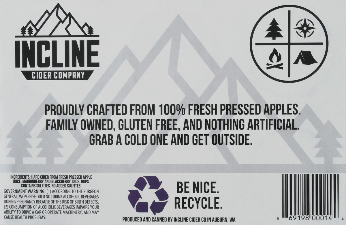 slide 5 of 9, Incline Cider Company Marionberry Beer 6 ea, 6 ct; 12 fl oz