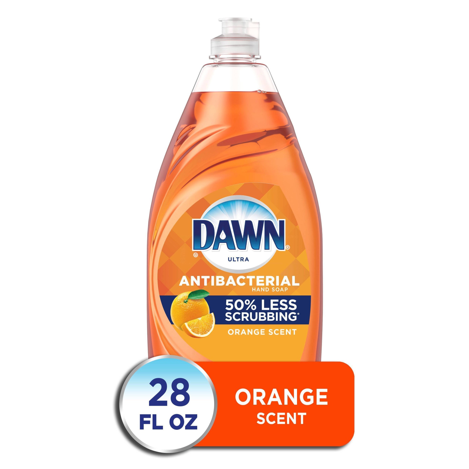 slide 1 of 2, Dawn Ultra Antibacterial Dish Soap Orange Scent, 28 fl oz