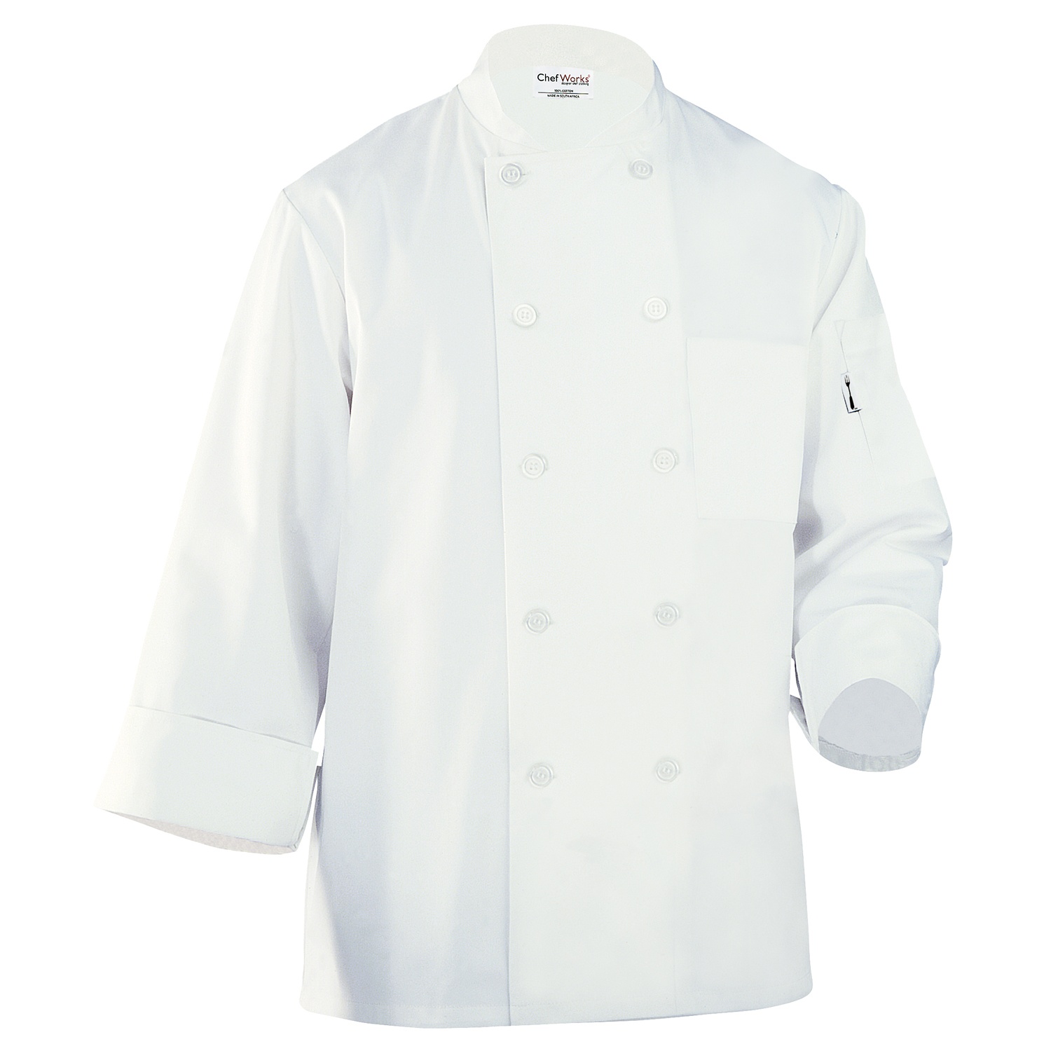 slide 1 of 1, Chef Works Basic White Chef Coat, LG