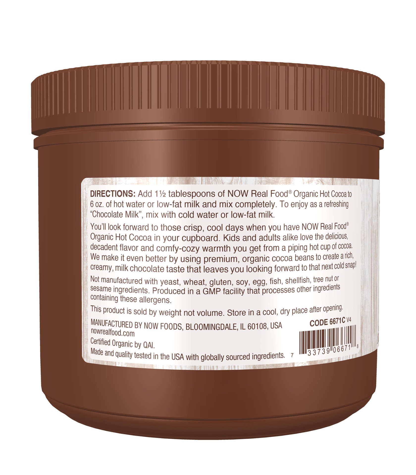 slide 4 of 4, NOW Natural Foods Hot Cocoa, Organic - 14 oz., 14 oz