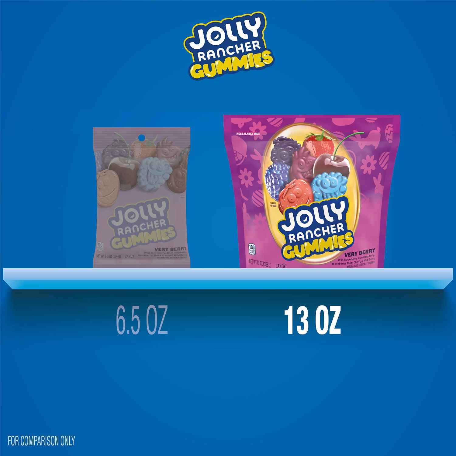 slide 5 of 9, Jolly Rancher Gummies Very Berry Flavored, Easter Candy Bag- 13 oz, 13 oz