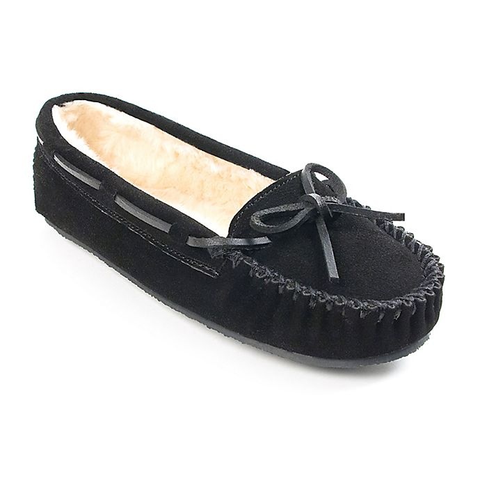 slide 1 of 3, Minnetonka Cally Size 7 Women's Slippers - Black, 1 ct