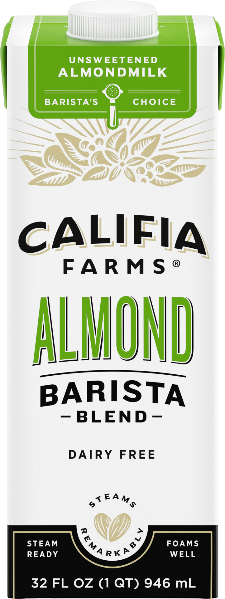 slide 1 of 1, Califia Farms Unsweetened Almond Barista Blend Almond Milk, 32 fl oz