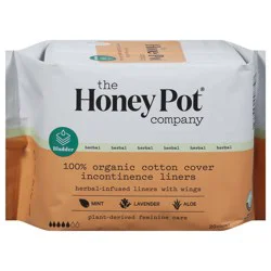 The Honey Pot Company Organic Herbal-Infused Incontinence Liners with Wings 20 ea