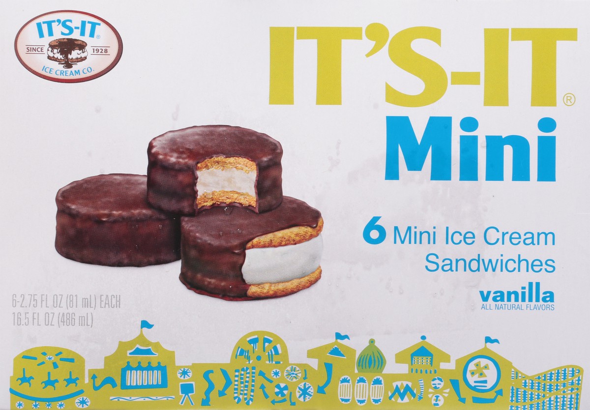 slide 4 of 9, It's-It Mini Vanilla Ice Cream Sandwiches 6 - 2.75 fl oz Sandwiches, 2.75 oz