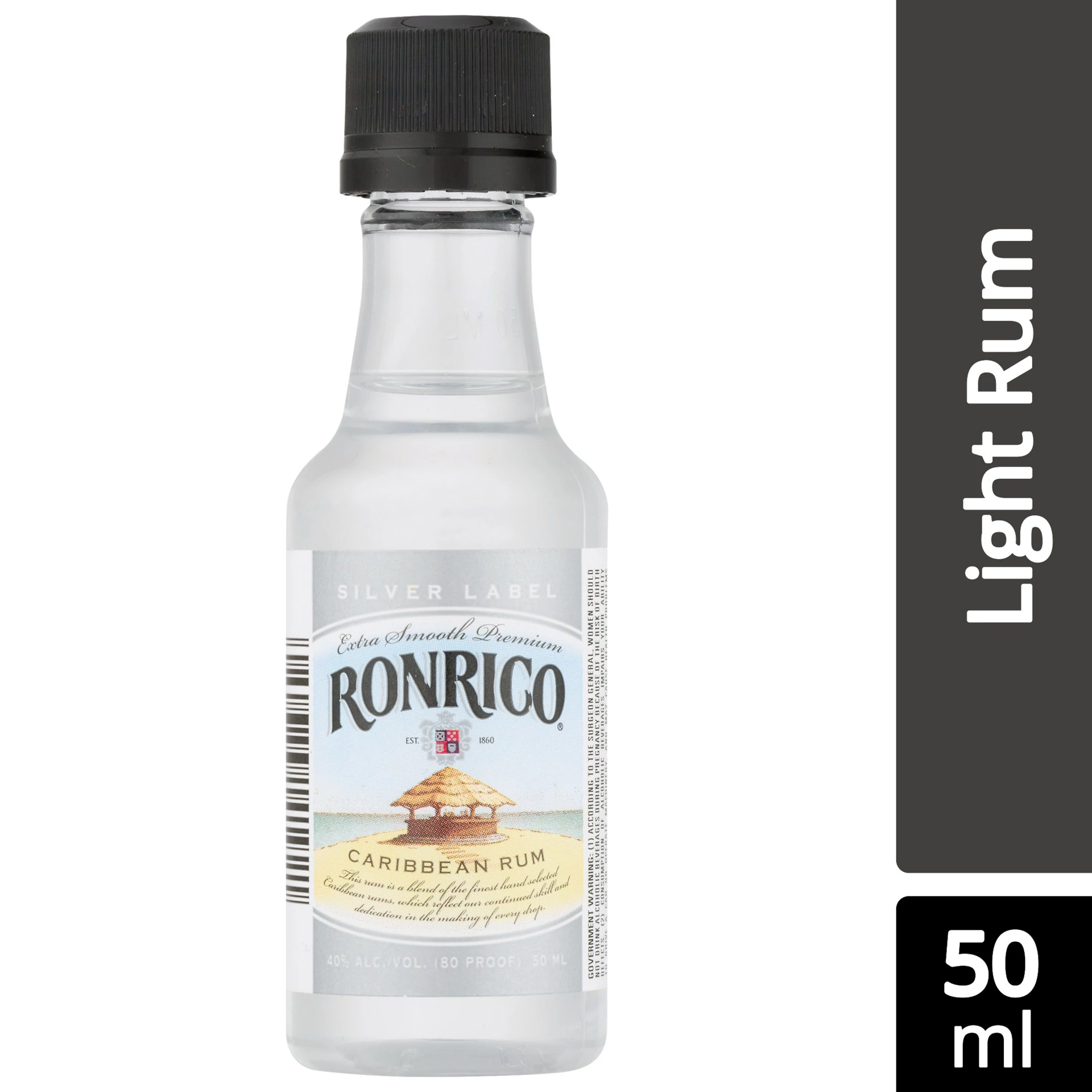 slide 1 of 4, Ronrico Silver Caribbean Rum 50 ml, 50 ml