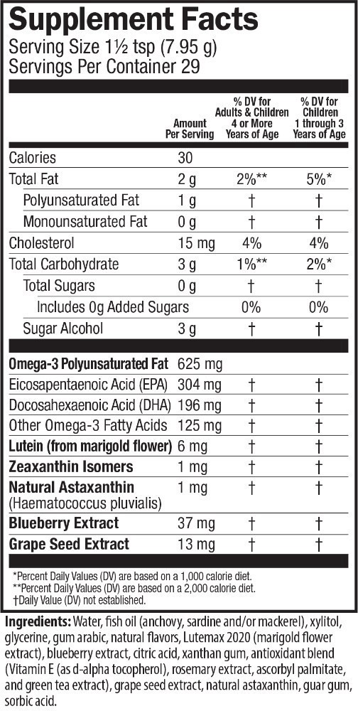 slide 2 of 2, Barlean's Hooty Fruity Tangerine Omega Pails Fish Oil + Eye Nutrition, 8 oz