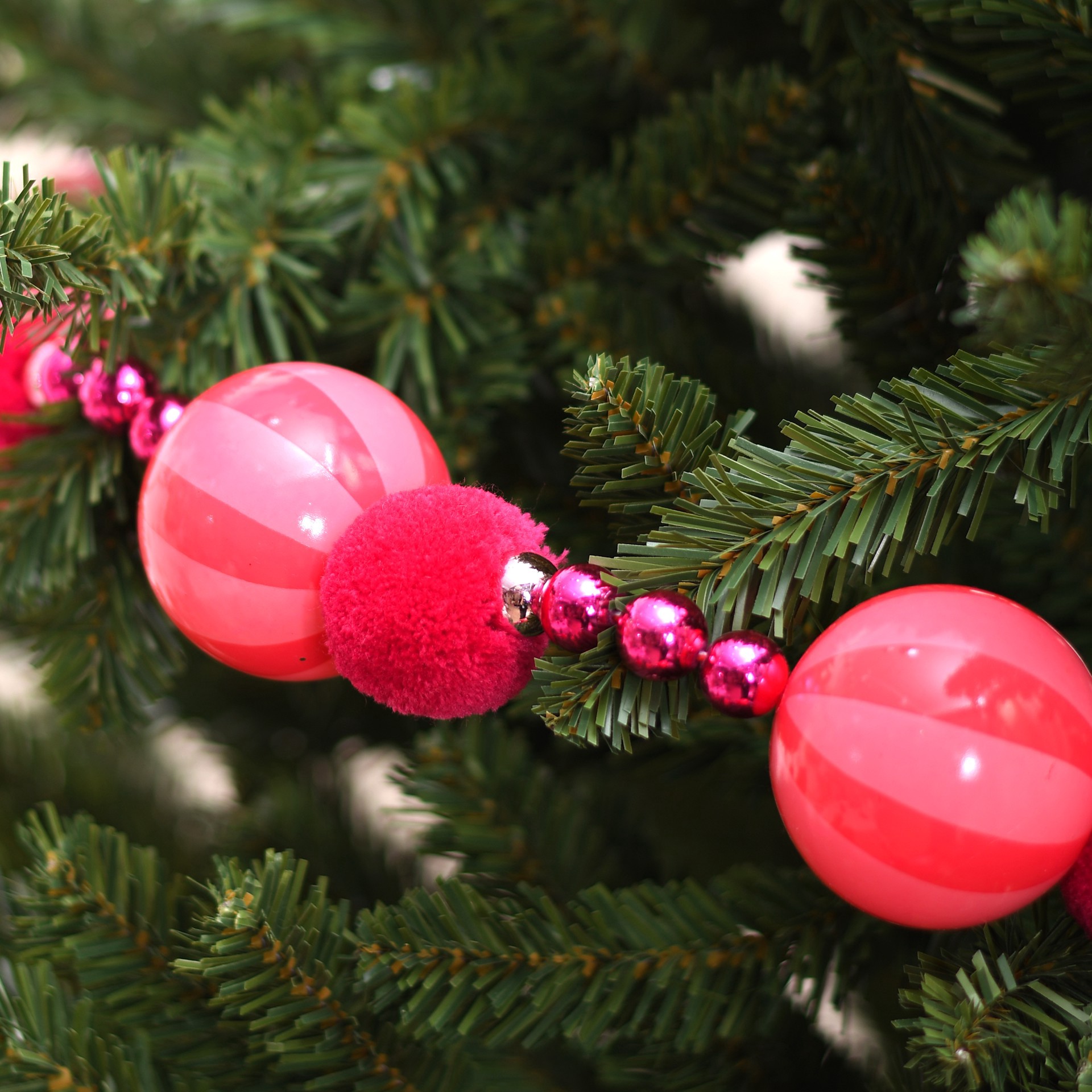 slide 2 of 4, 6ft. Pink Candy Pom Pom Garland By Ashland, 6 ft