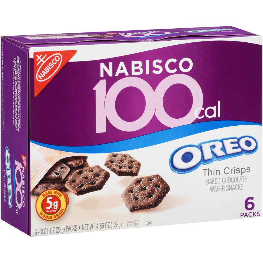 slide 2 of 3, Nabisco 100 Calorie packs Oreo Thin Crisps, 6 ct; 0.81 oz