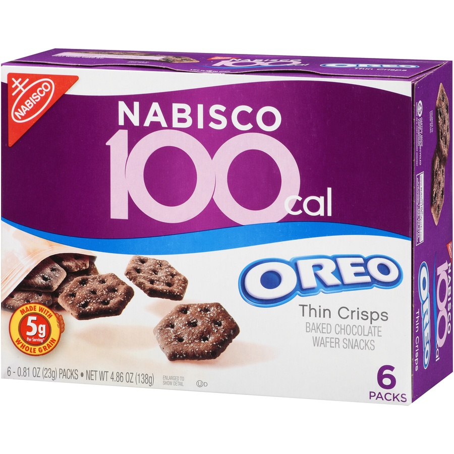 slide 3 of 3, Nabisco 100 Calorie packs Oreo Thin Crisps, 6 ct; 0.81 oz