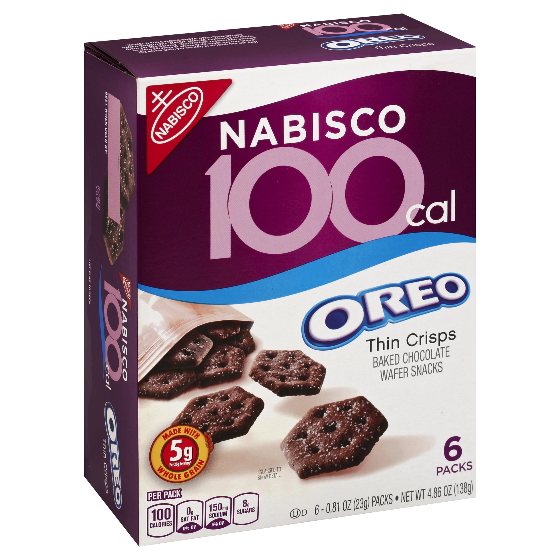 slide 1 of 3, Nabisco 100 Calorie packs Oreo Thin Crisps, 6 ct; 0.81 oz