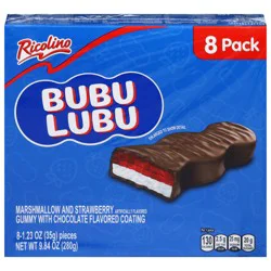 Ricolino Bubu Lubu Marshmallow and Strawberry Gummy with Chocolate Flavored Coating - 8 ct 1.23 oz