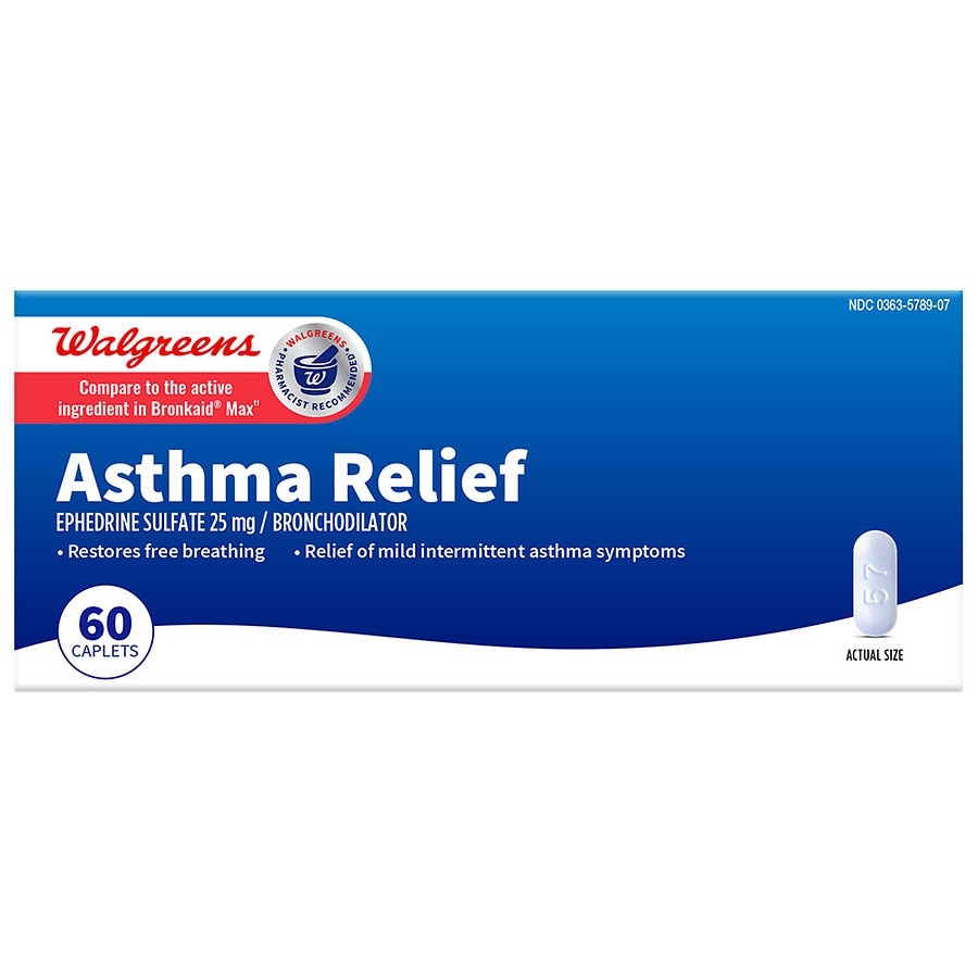 slide 1 of 1, Walgreens Asthma Relief Caplets, 60 ct