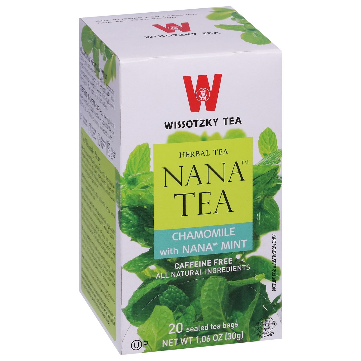 slide 2 of 9, Wissotzky Tea Caffeine Free Tea Bags Chamomile with Nana Mint Herbal Tea - 20 ct, 1.06 oz