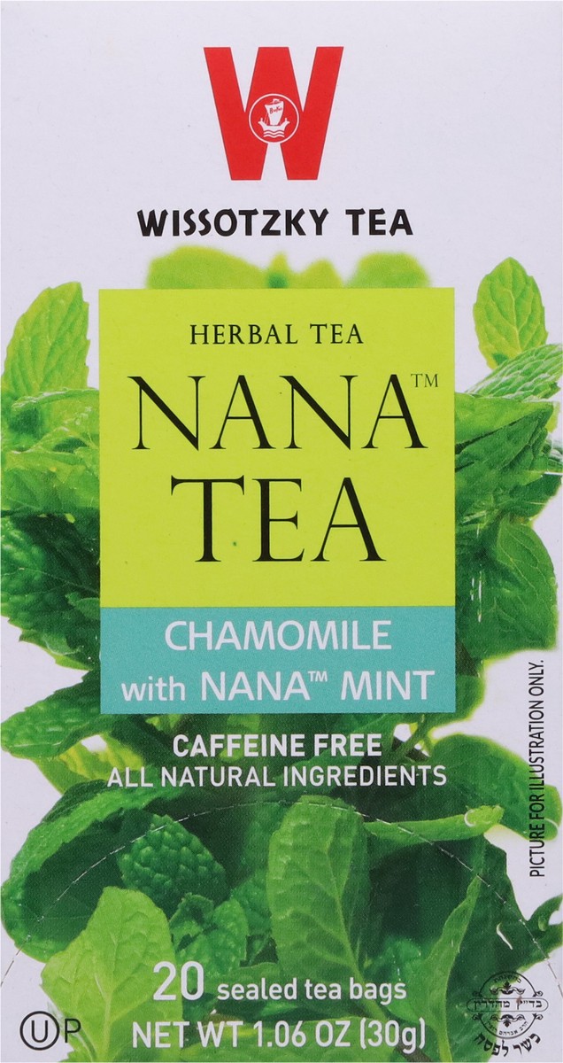 slide 6 of 9, Wissotzky Tea Caffeine Free Tea Bags Chamomile with Nana Mint Herbal Tea - 20 ct, 1.06 oz