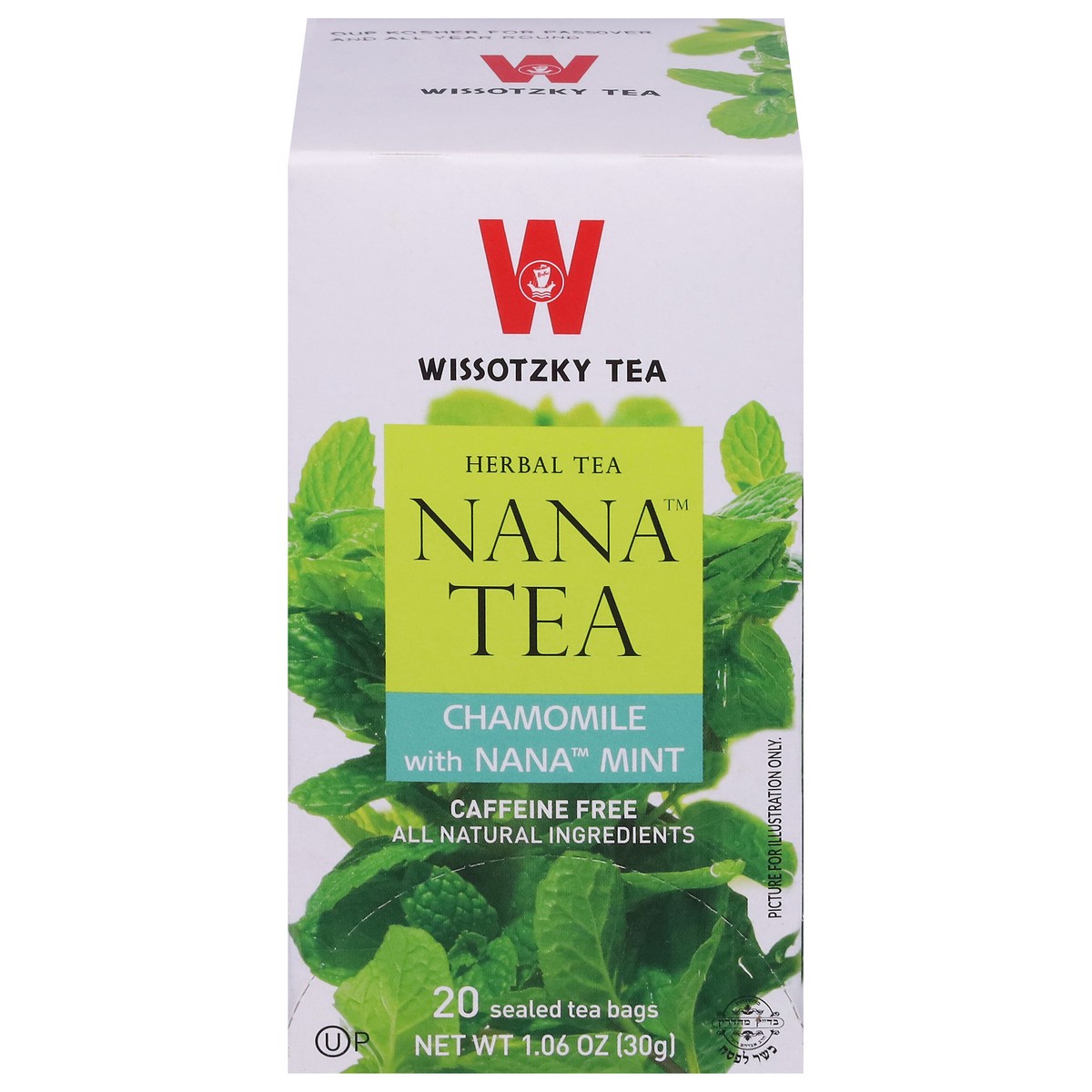 slide 1 of 9, Wissotzky Tea Caffeine Free Tea Bags Chamomile with Nana Mint Herbal Tea - 20 ct, 1.06 oz